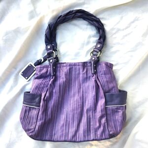 B Makowsky Leather Large Shoulder Bag  RARE